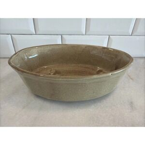 Handcrafted Studio Pottery Tan/olive Planter Oval Organic Shape